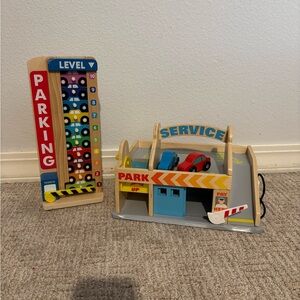 Melissa & Doug Wooden Parking Garage Bundle